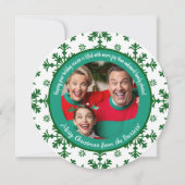 ホイおもしろいー・グリーンとホワイトで満たされた家族の写真 シーズンカード (正面)