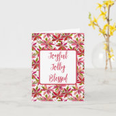 ホイすてきレ賛美イ・ポインセチア・ホリデー・カード カード (黄色い花)