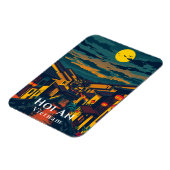 ホイアンベトナム古代の町の提灯はがき マグネット (左側)