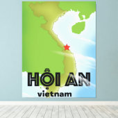 ホイアンベトナム旅行ポスターアートプリント キャンバスプリント (インサイチュ (ウッドフロア))