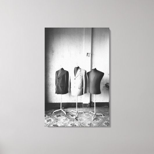 ホイアンベトナム、注文するために作られたスーツのジャケット! キャンバスプリント (正面)