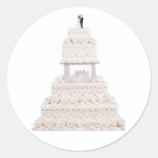 ホイエレガントト結婚のケーキ ラウンドシール