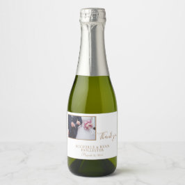 ホイエレガントト結婚の感謝の写真 スパークリングワインラベル