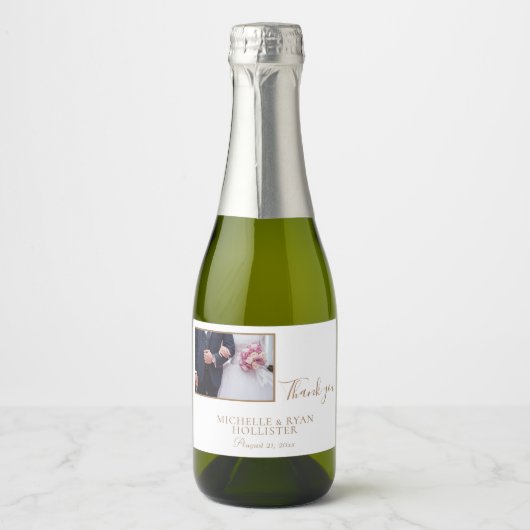 ホイエレガントト結婚の感謝の写真 スパークリングワインラベル (正面)