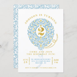 ホイエレガントルフェイクバレースのようルーン2nd誕生日パーティー 招待状