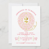 ホイエレガントルフェイクバレースのようルーン2nd誕生日パーティー 招待状 (正面)