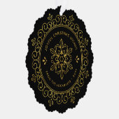 ホイエレガントルフェイクフレームラウンドホリディフォトカード オーナメントカード (右)