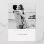 ホイエレガントルモダンウェディング日付カードを保存 箔招待状 (裏面)