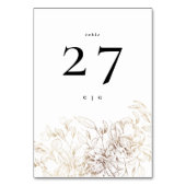 ホイエレガントル植物性モノグラム結婚ズ テーブルナンバー (正面)