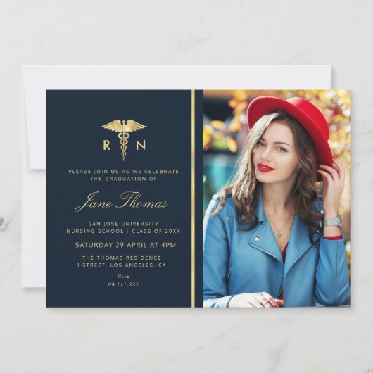 ホイエレガントル看護学校卒業式 招待状 (正面)