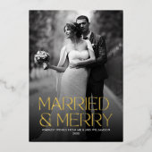 ホイエレガントル結婚したと新メリー刻の写真 箔シーズンカード (正面)