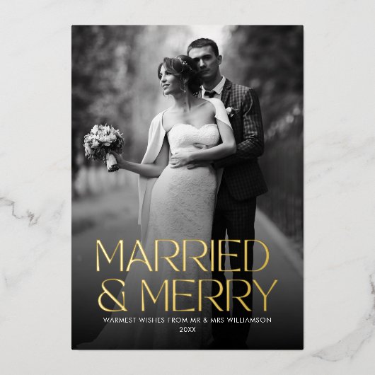 ホイエレガントル結婚したと新メリー刻の写真 箔シーズンカード (正面)