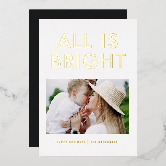 ホイエレガントル1モダン枚ホイルのホリデーカード 箔シーズンカード (正面/裏面)