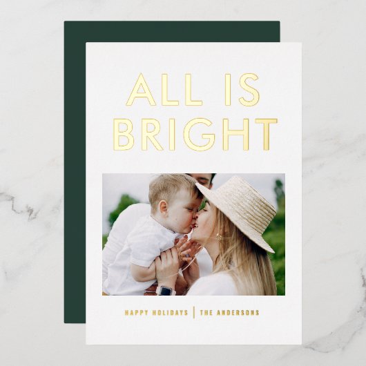 ホイエレガントル1モダン枚ホイルのホリデーカード 箔シーズンカード (正面/裏面)