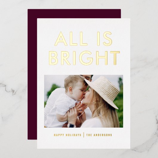 ホイエレガントル1モダン枚ホイルのホリデーカード 箔シーズンカード (正面/裏面)