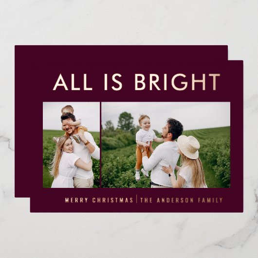 ホイエレガントル2フォイモダンホイルのホリデーカード 箔シーズンカード (正面/裏面)