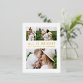 ホイエレガントル3枚モダン写真 箔シーズンポストカード (立ち正面)