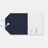 ホイエレガントンビーネイビーブルースクリプトホリデー ギフトタグ (裏面横)