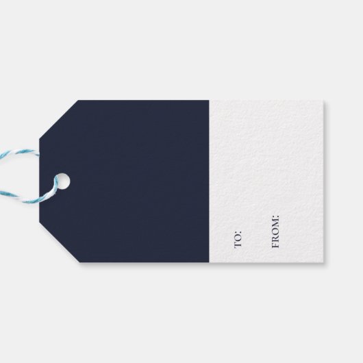 ホイエレガントンビーネイビーブルースクリプトホリデー ギフトタグ (裏面横)