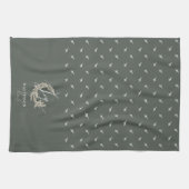 ホイエレガントー書道ガーランドリース家名 キッチンタオル (横)