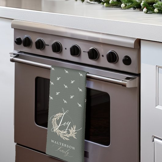 ホイエレガントー書道ガーランドリース家名 キッチンタオル