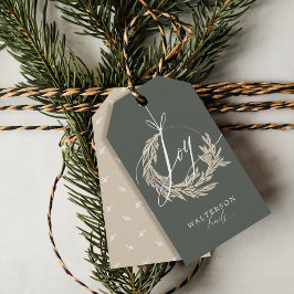 ホイエレガントー書道ガーランドリース家名 ギフトタグ