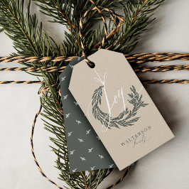 ホイエレガントー書道ガーランドリース家名 ギフトタグ