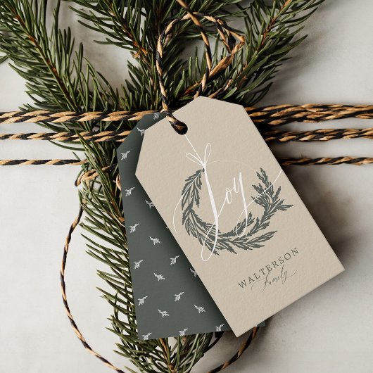 ホイエレガントー書道ガーランドリース家名 ギフトタグ