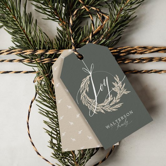 ホイエレガントー書道ガーランドリース家名 ギフトタグ