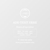 ホイカスタムトビジネスの営業時間 ウィンドウサイン (シート)