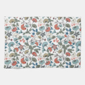 ホイカラフルメーブルオレンジグリーンフローラ キッチンタオル (横)