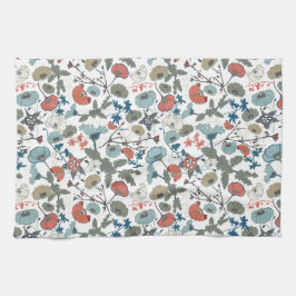 ホイカラフルメーブルオレンジグリーンフローラ キッチンタオル