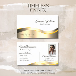 ホイクラシックトウェーブド金ゴールドデコールとフォトデラックス 名刺