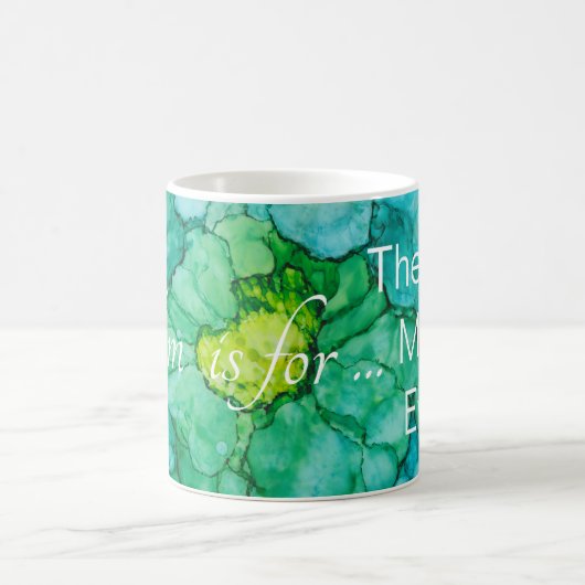 ホイクラシックトコーヒーマグ「ブルーグリーンの花」 コーヒーマグカップ (中央)