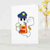 ホイスト付きの警察官のゴースト カード (黄色い花)