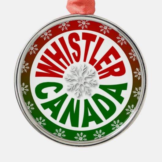 ホイスラーのカナダの赤い緑のオーナメント メタルオーナメント (正面)
