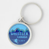 ホイスラーのカナダの青いスキー芸術のkeychain キーホルダー (正面)