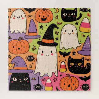 ホイッジカルハロウィン - パステルカラーのスポーキー柄 ジグソーパズル