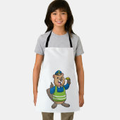 ホイッスルで警察官としてのビーバー エプロン (インサイチュ)