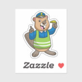 ホイッスルで警察官としてのビーバー シール (シート)