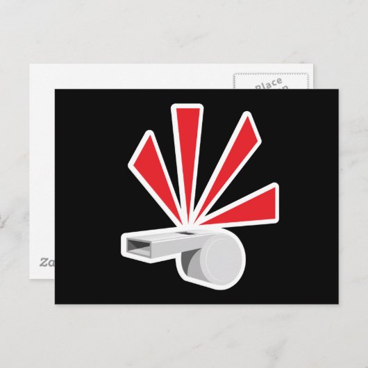 ホイッスル吹の漫画がアラートの警告リスを引き起こす ポストカード (正面/裏面)