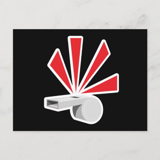 ホイッスル吹の漫画がアラートの警告リスを引き起こす ポストカード (正面)