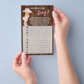 ホイットインバッグ女性のカーボーイベビーシャワーゲームカード チラシ (ハンドル)