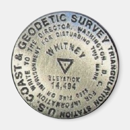 ホイットニー山頂標 マグネット (正面)