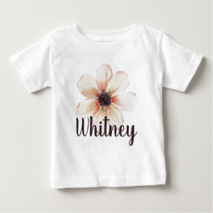 ホイットニー 名前 ベビーガール 新生児 花 ベビーTシャツ