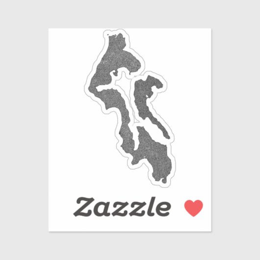 ホイットビー島アイランド郡地図デザイン シール (シート)