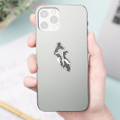 ホイットビー島アイランド郡地図デザイン シール (スマートフォン)