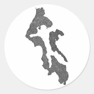 ホイットビー島アイランド郡地図デザイン ラウンドシール