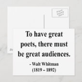 ホイットマン引用文12a ポストカード (正面/裏面)