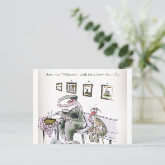 ホイップの歯を借りるヨークシャーを愛する ポストカード (スタンド正面)